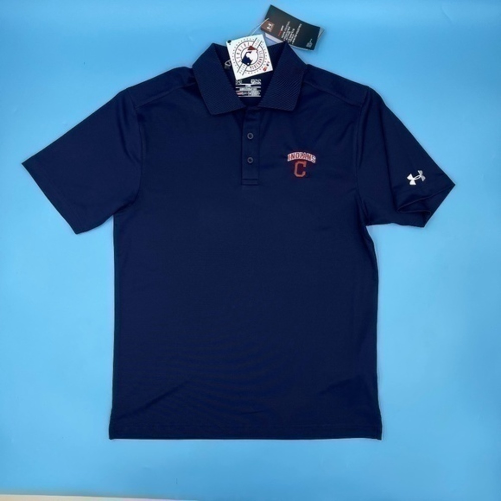NWT - MLB Under Armour Embroidered Cleveland Indians Polo Shirt
